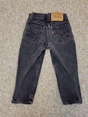 Levi's Black Washed 550 Relax Fit Kids Jeans Orange Tag 4 Slim USA vintage